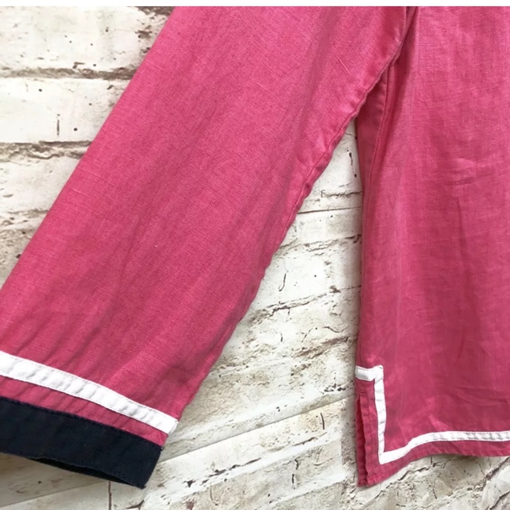 🔴SOLD Talbots Top Long Sleeve Tunic Linen V-Neck - Picture 3 of 5